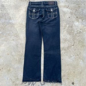 Distressed Grunge Black Embroidered Jeans